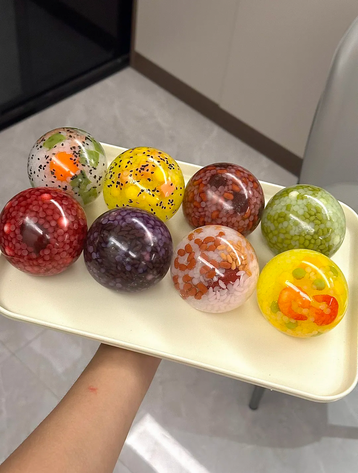 食べ物系デザイン ハンドメイドボール ゴム質触感